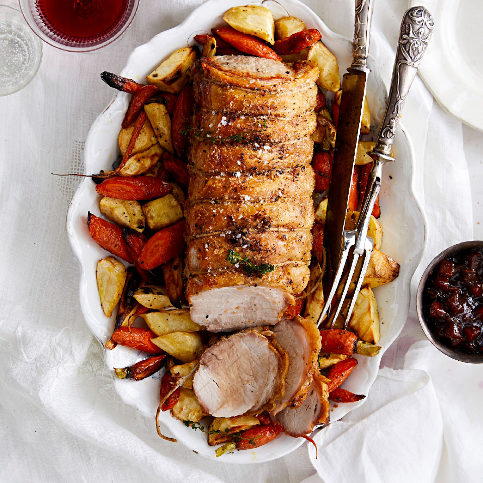 Irish Pork Roast with Roasted Root Vegetables