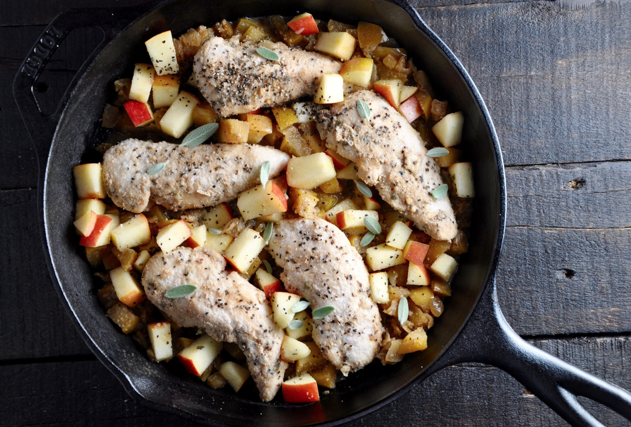 Faux Fried Chicken Apple Skillet